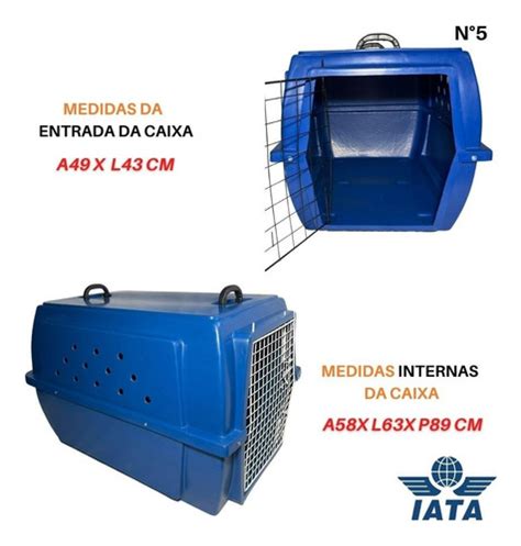 Caixa De Transporte Grande Para Caes Reforçada Nº5 Mod Iata