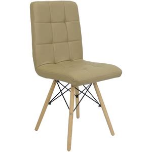 Cadeira Gomos Eiffel Eames Fitz Dublin Estofada Base Madeira Nude Leroy Merlin