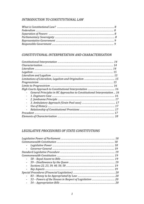 Constitutional Law Exam Notes Introduction To Constitutional Law What