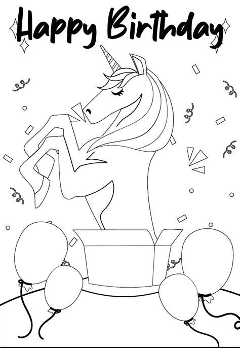 14 Unbelievable Unicorn Coloring Pages And Cards Free — Printbirthday Cards