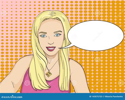 Fond D Art De Bruit Rayons Du Soleil La Jeune Fille Blonde Sourit Texte De Trame Bulle