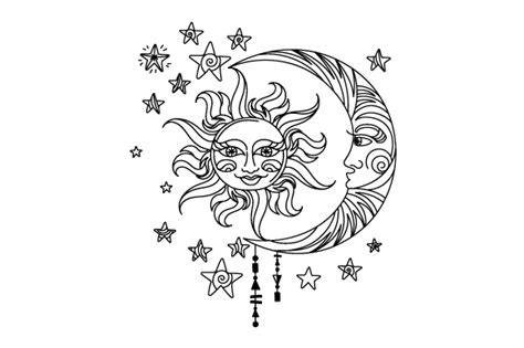 Sun Moon And Stars Svg Cut File By Creative Fabrica Crafts · Creative Fabrica