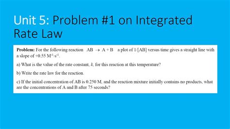 Problem 1 On Integrated Rate Law Youtube