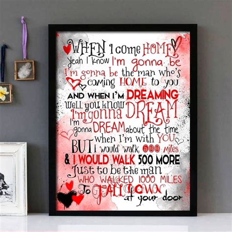 "I'm Gonna Be (500) Miles"- The Proclaimers - Framed Lyrics Wall Art Design