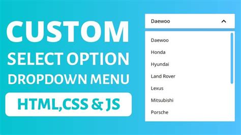 Custom Select Menu Dropdown In Mtml Css And Javascript Custom Select