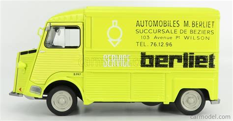 SOLIDO 1804814 Scale 1 18 CITROEN TYPE HY SERVICE BERLIET 1969 YELLOW