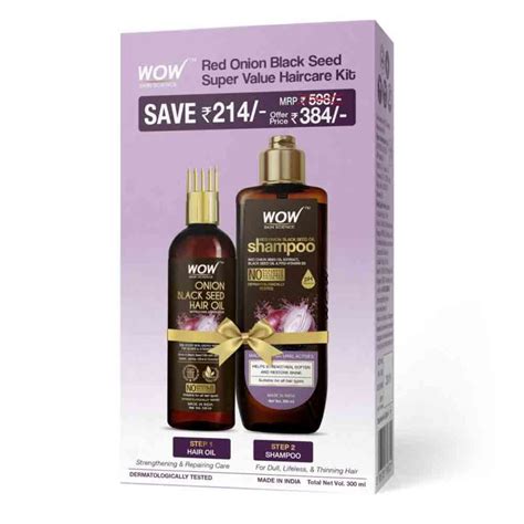 Wow Red Onion Black Seed Super Value Haircare Kit Shampoo Ml