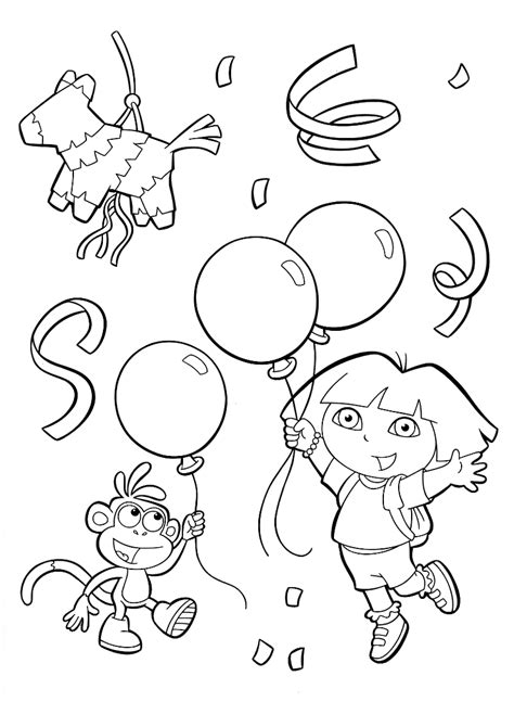 Dora Viert Verjaardag 794×1123 Birthday Coloring Pages