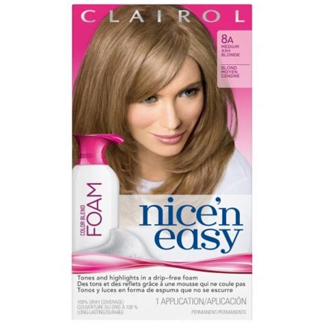 Nice Easy Medium Ash Blonde 8A Permanent Foam Hair Color 1 Ct King