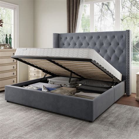 Amazon Jocisland Cama de almacenamiento elevable tamaño Queen