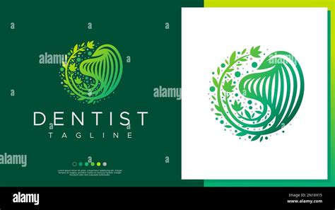 Flower Dental Logo Design Template Plant Tooth Logo Graphic Vector