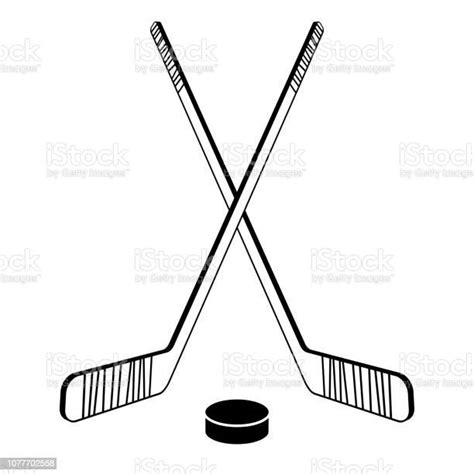 Two Crossed Hockey Sticks Stock Illustration Download Image Now