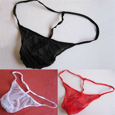 1PC Sexy Men S See Through Underwear Net Yarn G String Shorts Erotic Lingerie For Gay