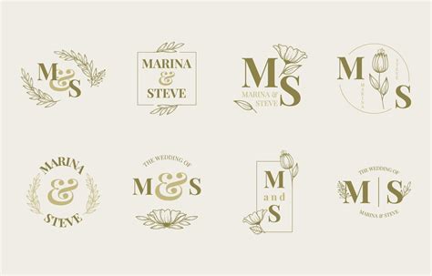 Floral Wedding Monogram 6873380 Vector Art at Vecteezy