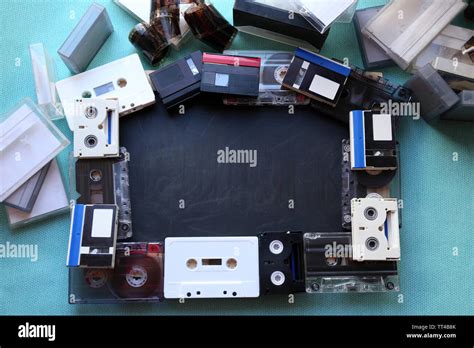 Collection of retro audio tapes, close up Stock Photo - Alamy