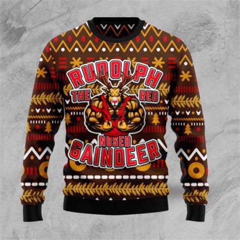 Buffed Rudolph The Red-Nosed Reindeer Christmas Sweater