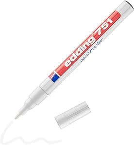 edding 751 Lackmarker - weiß - 1 Stift - Rundspitze 1-2 mm - Lackstift ...