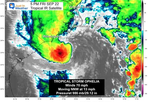 Tropical Storm Ophelia Winds Up To 70 mph: Hurricane Watch Now For ...