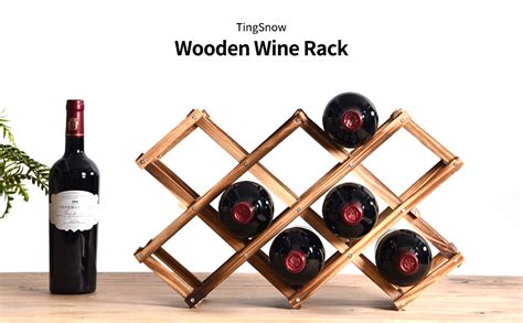 Wine Rack Wooden Wine Storage Racks Countertop 10 Bottle Wooden Stackable Wine