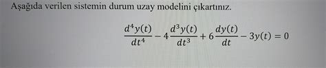 Solved Aşağıda verilen sistemin durum uzay modelini Chegg