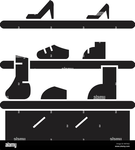 Shoe Stand Black Vector Concept Icon Shoe Stand Flat Illustration