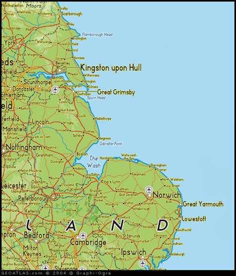 Map of North East Engand, UK Map, UK Atlas