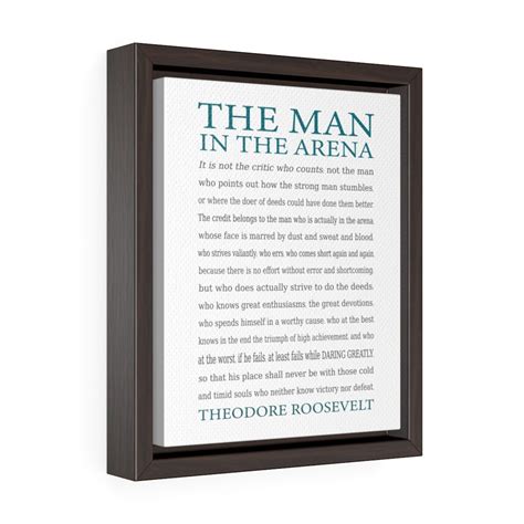 The Man in the Arena Framed Canvas Quote - Etsy