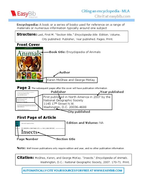 Mla Encyclopedia Citation Websites