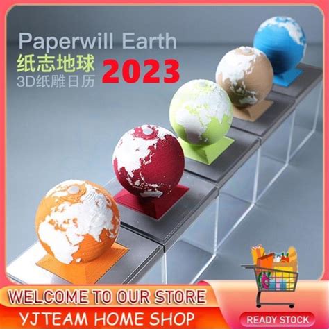 Ready Stock Creative Paperwill 2023 Earth 3d Paper Model Art