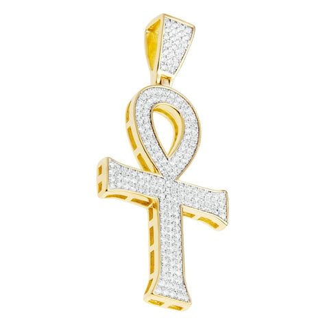 Premium Bling 925 Sterling Silber Anch Kreuz Anhänger gold Anhänger