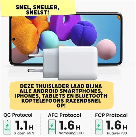 Snellader Met Quick Charge Wit A Usb Oplaadstekker Met Fast