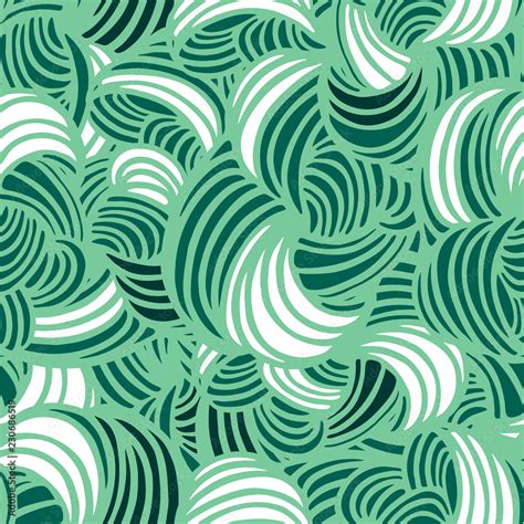 Seamless abstract green pattern. Hand drawn doodle art. Vector ...