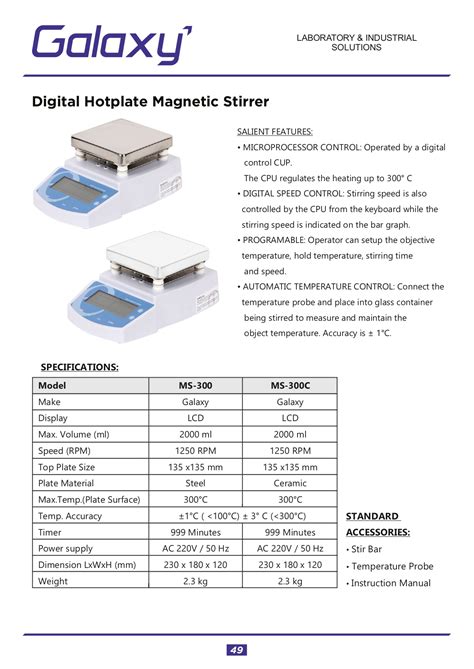 Ceramic Magnetic Stirrer With Hot Plate Ceramic Top Galaxy Lab Balance Lab Equipment