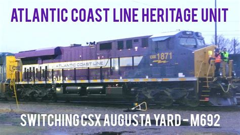 4k 1871 Atlantic Coast Line Heritage Unit Switching In Augusta Yard