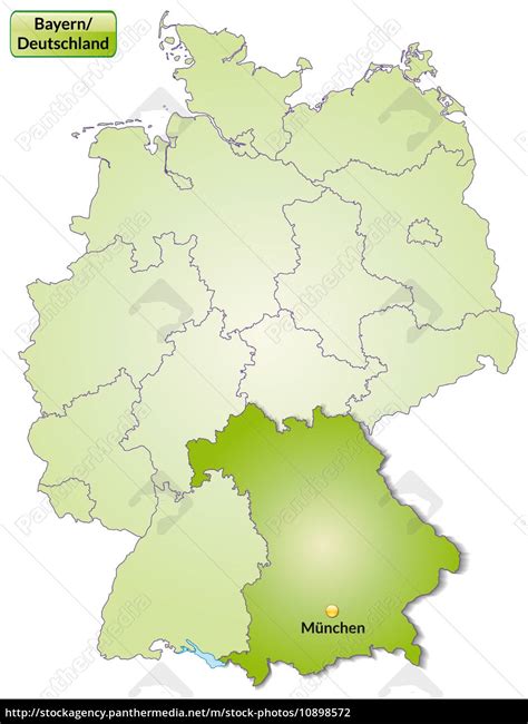 map of bavaria with capital cities in green - Royalty free photo ...