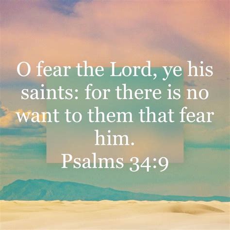 Psalm 349 O Fear The Lord Ye His Saints For There Is No Want To Them