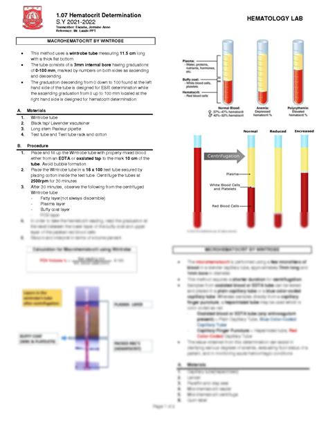 Solution Experiment Hematocrit Differentiation Studypool