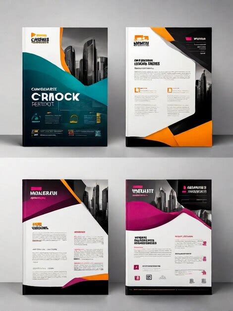 Abstract Geometric Business Vector Template For Brochure Annual Report