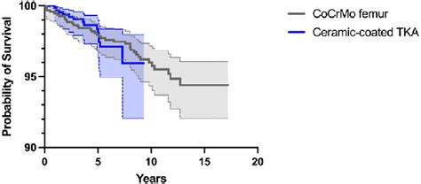 Kaplan Meier Implant Survivorship Analysis Using Revision As The