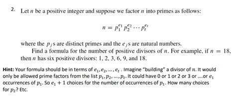 Solved 2 Let N Be A Positive Integer And Suppose We Factor