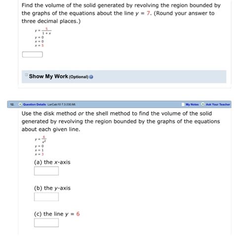 Solved Find The Volume Of The Solid Generated By Revolving Chegg