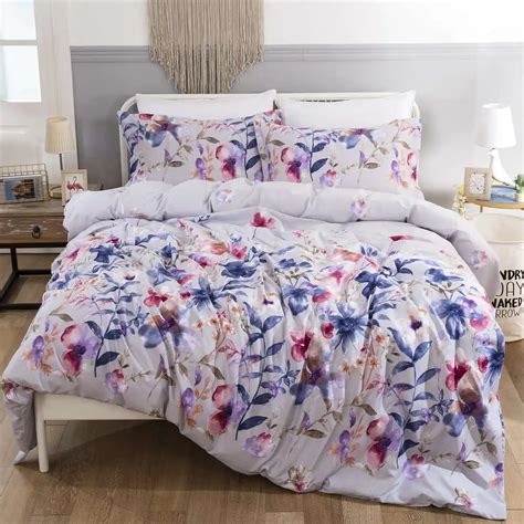 Bonenjoy Double Bedclothes Set Flower Reactive Printed Queen Size Duvet