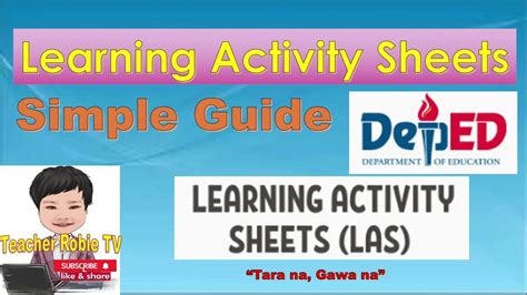 Learning Activity Sheets Las Youtube