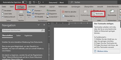 Word Textmarke einfügen so geht s am schnellsten