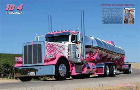 Pink Custom Peterbilt And Tanker Trailer Trucks Semi Trucks Big Rig