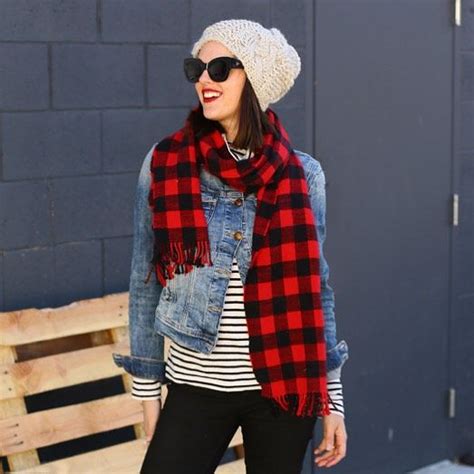 Stripes And Buffalo Plaid Outfit Inspiration