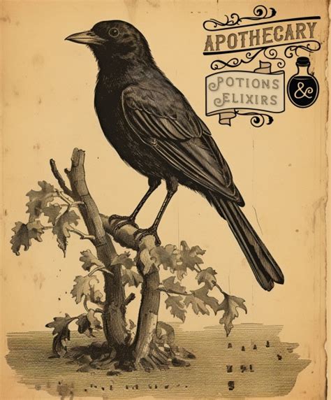 Vintage Raven Apothecary Poster Free Stock Photo Public Domain Pictures