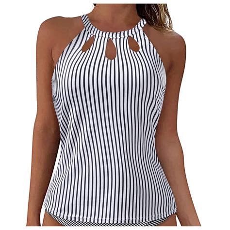 Qinxin Womens Swim Tops Bikini Top Black Leopard Bikini Racerback Tank Tops For Women String