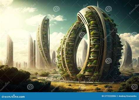 The Future Of Cities Is Here Utopian Vision Of A Green And Futuristic Environment Ai Stock