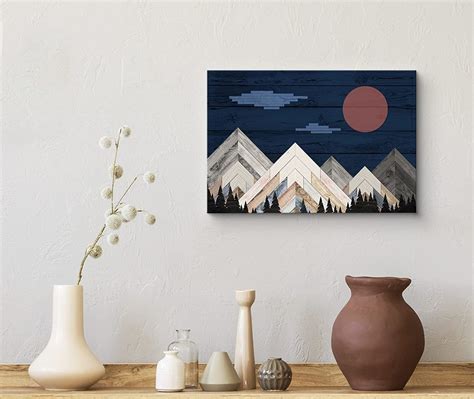 Wall26 Rustic Mountain Canvas Wall Art Night Sky View Of Snowy Etsy